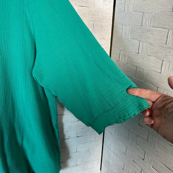 Soft surroundings women’s blouse Ghazi 3/4 sleeve asymmetrical hippie bohemian - Picture 3 of 8